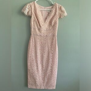 Gal Meets Glam Lace Dress in Champagne Pink